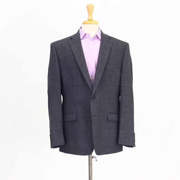 Ralph Lauren 44R Gray Blazer Sport Coat Jacket 2-Button Check Y000